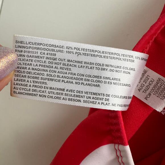 Disney Minnie Mouse Baby Girls Toddler One-Piece Polka Dot Red Swimsuit XS - Picture 9 of 10